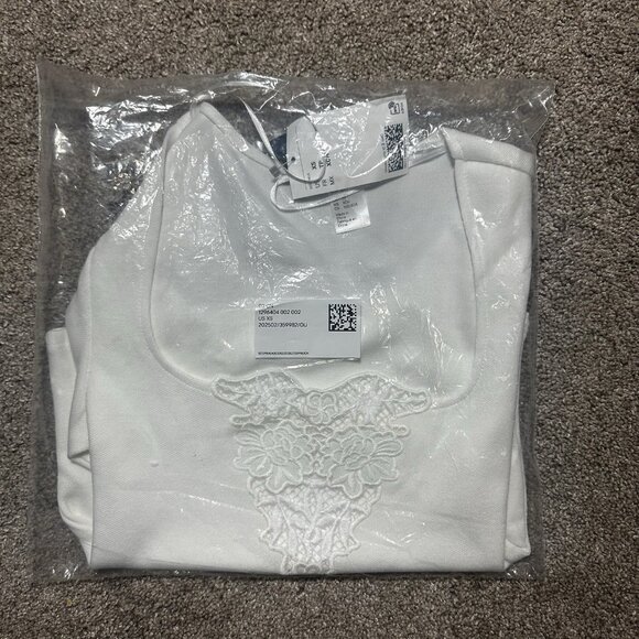 NWT H&M Divided Top Women's XS White Eyelet With Embroidered Detail Cropped - Picture 11 of 12